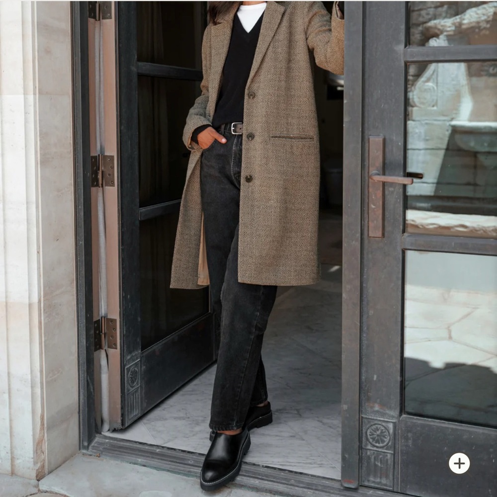 Jenni Kayne black Slip-On leather lug mule - Picture 3 of 6